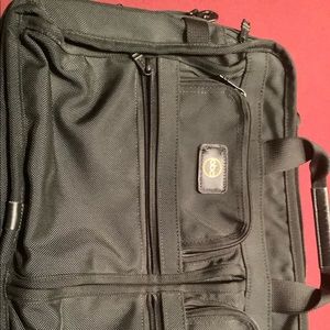 Tumi Black Expandable Carry On Laptop Briefcase